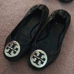 Pre loved black Tory Burch flats